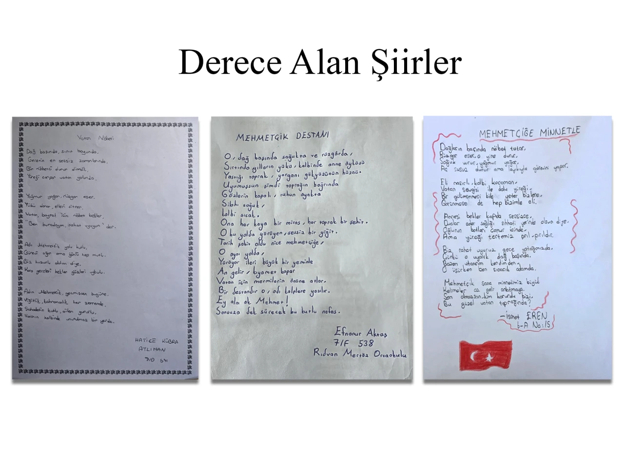 “Mehmetçikle Bir Gün” Projesinde Öğrencilerden Duygusal Şiirler