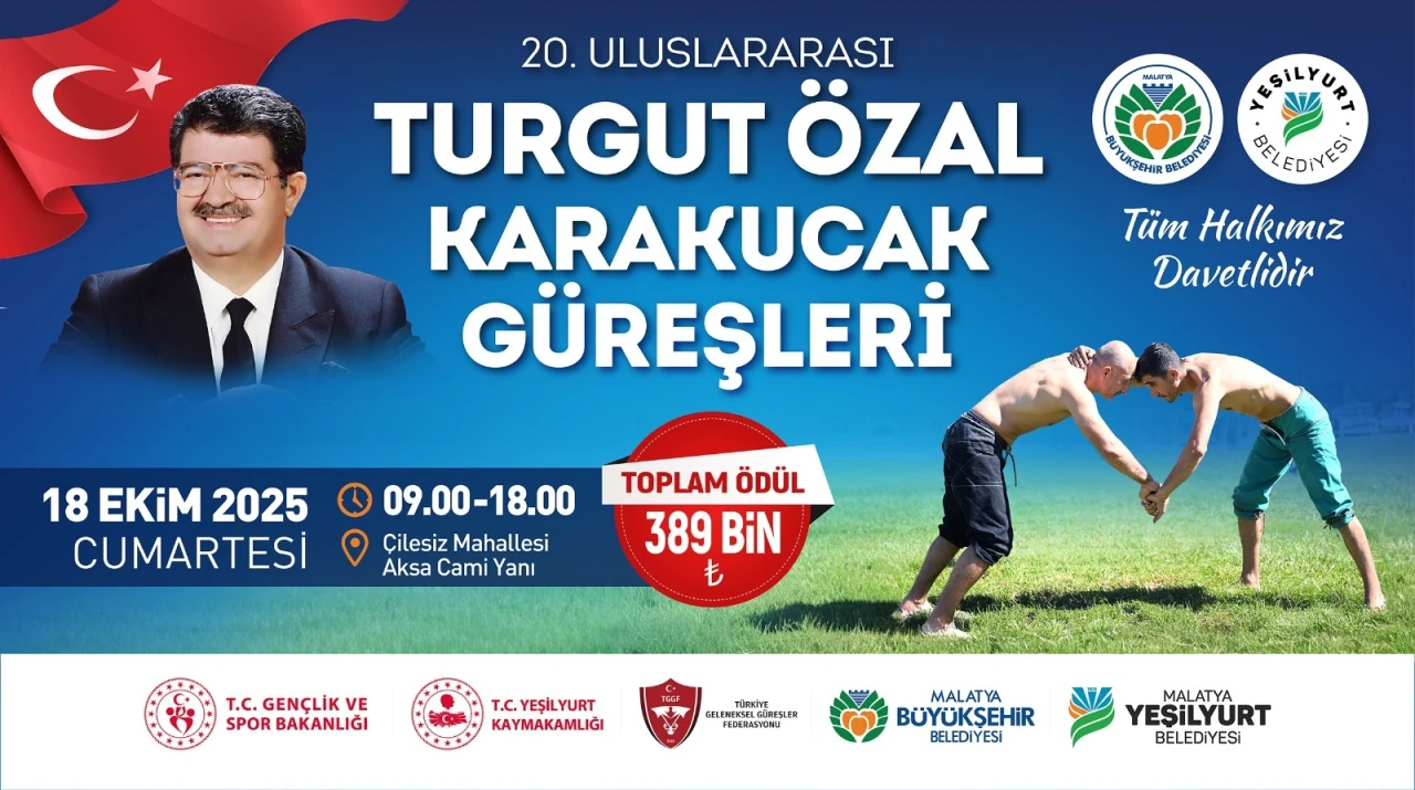 20. Uluslararası Turgut Özal Karakucak Güreşleri Malatya’da Başlıyor