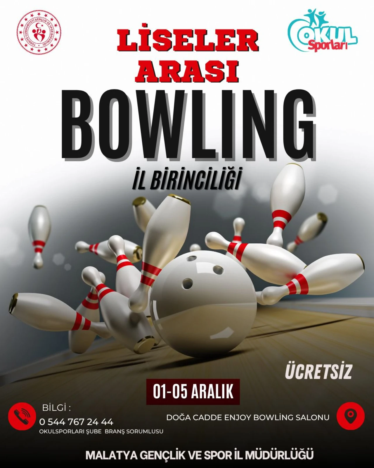Malatya’da Liseler Arası Bowling Heyecanı Başlıyor!
