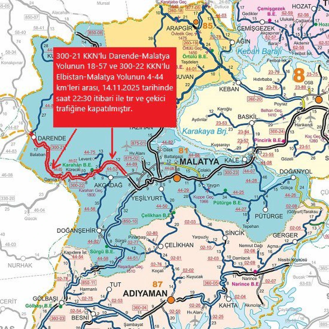 Gürün–Darende Karayolu Yoğun Kar Yağışı Sonrası Yeniden Açıldı