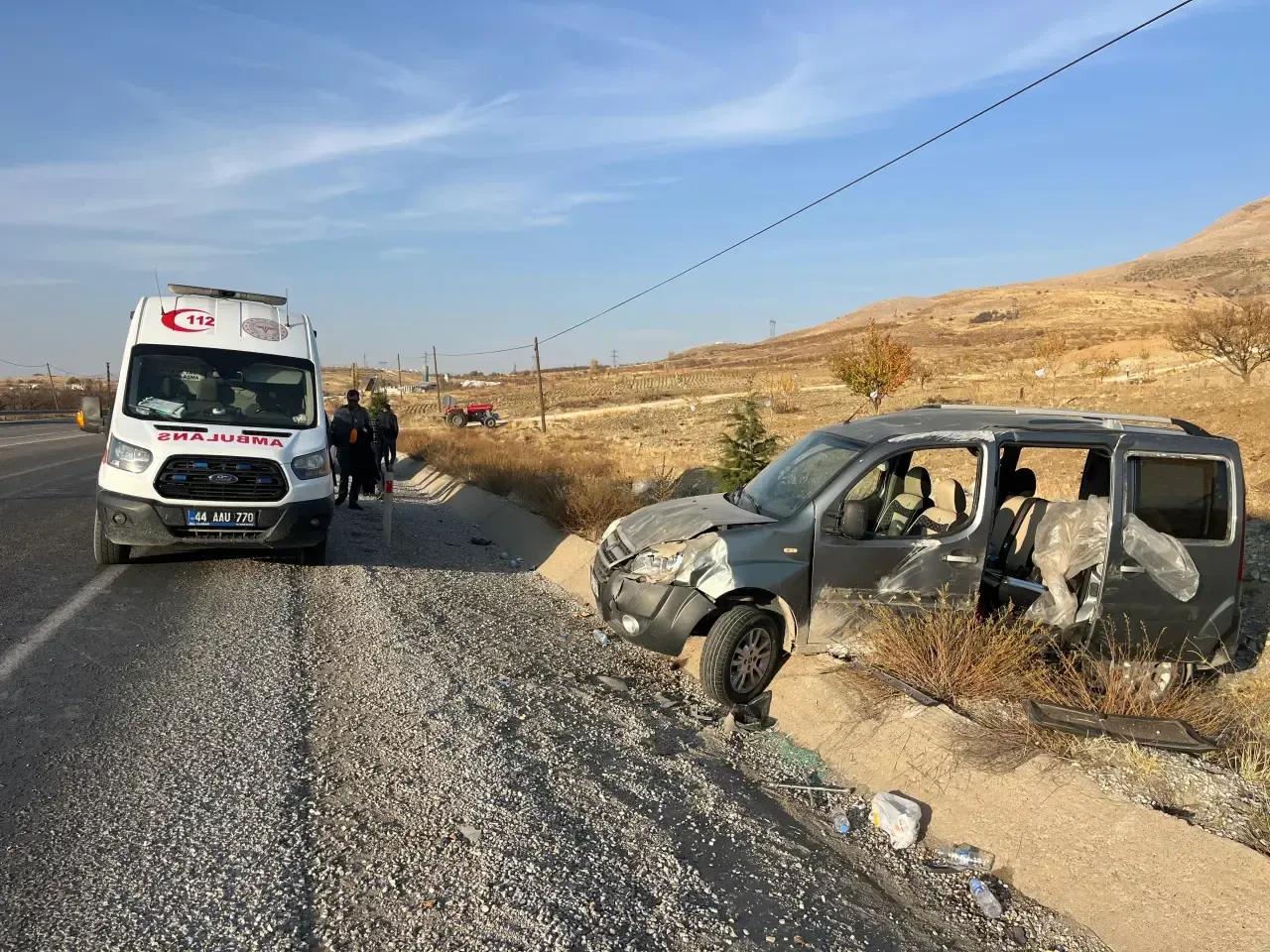 Malatya Doğanşehir’de Hafif Ticari Araç Takla Attı: 1 Yaralı