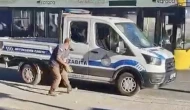 Zabıta aracına taşlı saldırı