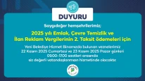 Yeşilyurt'ta Vergi Ödemeleri İçin Hafta Sonu Vezneler Açık