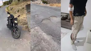 İhmal Kazaya Davetiye Çıkardı: Motosiklet Sürücüsü Çukura Düştü!