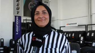 Kadınlar yapamaz" diyenlere inat 24 yıldır lastik tamiri yapıyor