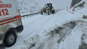155 Yol Açıldı, Mahsur Kalan Hastalar Kardan Kurtarıldı