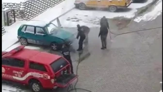 Araç Yangını Anında Kontrol Altına Alındı, Felaket Önlenmiş oldu