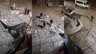 Malatya Doğanşehir Fırtına: Taziye Çadırı Uçtu