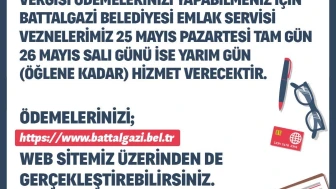 Battalgazi Belediyesi Vezne Saatlerini Bayram Öncesi Düzenledi