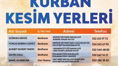 Battalgazi'de Kurban Bayramı için belirlenen kesim yerleri açıklandı.