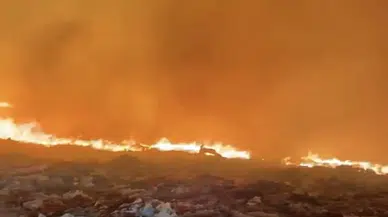 Darende'de Gece Yarısı Çöp Depolama Alanında Yangın Çıktı!