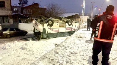 Buzlanma Kazası: İşçi Servisi Alt Yola Uçtu, 9 Yaralı