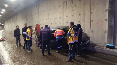 Malatya-Adıyaman yolunda korkutan kaza: Otomobil Tünelin duvarına çarptı!