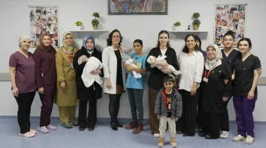 750 gram doğan 3 prematüre bebek sağlıklı şekilde hayata tutundu!