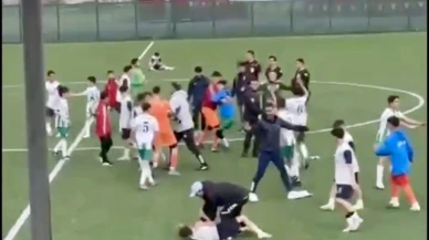 Malatya’da U-14 maçında saha karıştı: Tekme ve yumruklar havada uçuştu