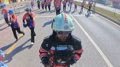 Malatya’daki Maratonda İtfaiyeciden 20 Kiloluk Ekipmanla Farkındalık