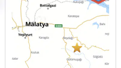 Malatya'da Bugün İkinci Kez Deprem Sarsıntısı Hissedildi