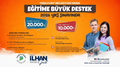 Yeşilyurt Belediyesi'nden YKS Şampiyonlarına 20 Bin TL Ödül