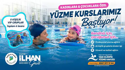 Yeşilyurt Belediyesi'nden Kadın ve Çocuklara Yüzme Kursu