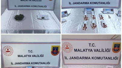 Malatya’da Jandarma Operasyonu: Binlerce Hap ve Esrar Ele Geçirildi
