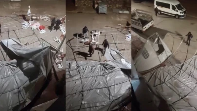 Malatya Doğanşehir Fırtına: Taziye Çadırı Uçtu