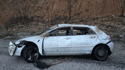 Doğanşehir’de yağış kazayı beraberinde getirdi: Otomobil takla attı!