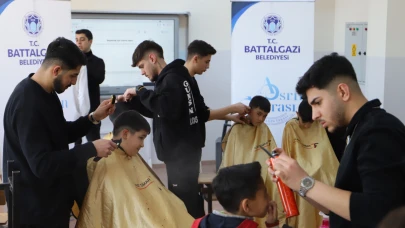 Battalgazi’de bayram tıraşı sevinci: Çocuklar bayrama hazır!