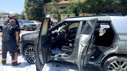 Malatya Park Avm Otoparkında Korkutan Araç Yangını