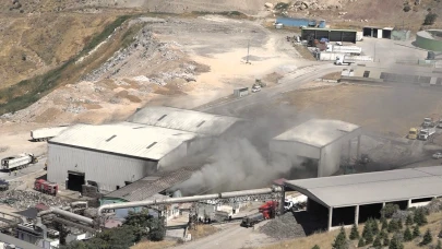 Battalgazi’deki Katı Atık Bertaraf Tesisi’nde Korkutan Yangın!