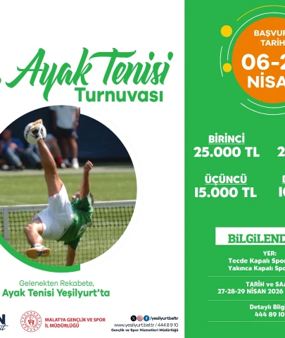 Yeşilyurt’ta ödüllü ayak tenisi heyecanı: Başvurular başladı