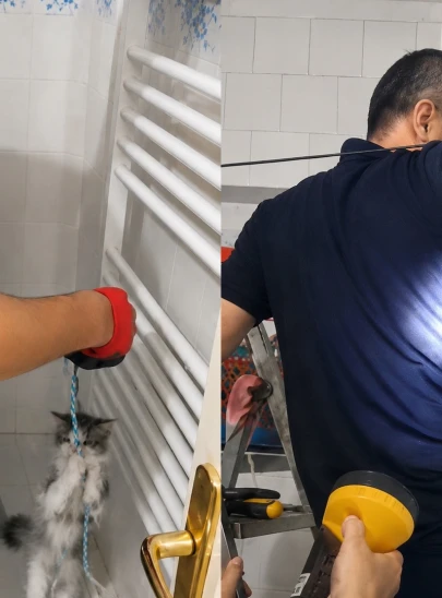 Battalgazi'de Banyoda Kedi Kurtarma Operasyonu