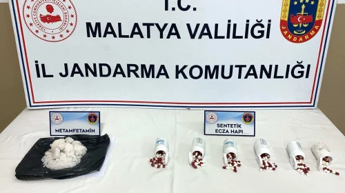 Malatya Konak'ta Jandarma Operasyonu: Metamfetamin ve Hap Yakalandı