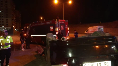Kontrolden çıkan araç devrilip ters döndü: 1 yaralı