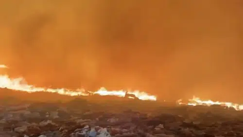 Darende'de Gece Yarısı Çöp Depolama Alanında Yangın Çıktı!