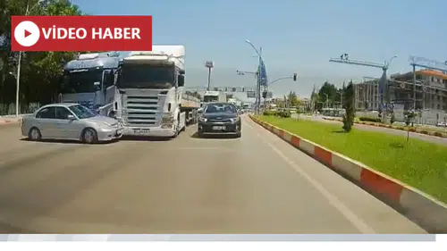 Malatya’da Korkunç Kaza Kamerada: Otomobil Tırın Önünde Metrelerce Sürüklendi!