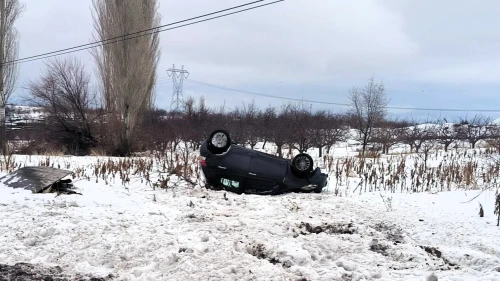 Kuş Sürüsüne Çarpmamak İçin Manevra Yapan Otomobil Takla Attı 1 Yaralı