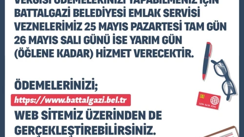 Battalgazi Belediyesi Vezne Saatlerini Bayram Öncesi Düzenledi