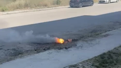 Yer Altındaki Elektrik Kablosu Alev Aldı, Korku ve Endişe Yarattı
