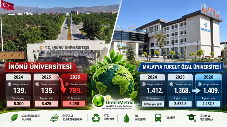 İnönü Üniversitesi GreenMetric Sıralamasında Sert Düştü