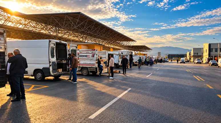 Esnaf Yeni Şire Pazarı'na Yöneliyor: Sabah Yoğunluğu Dikkat Çekti