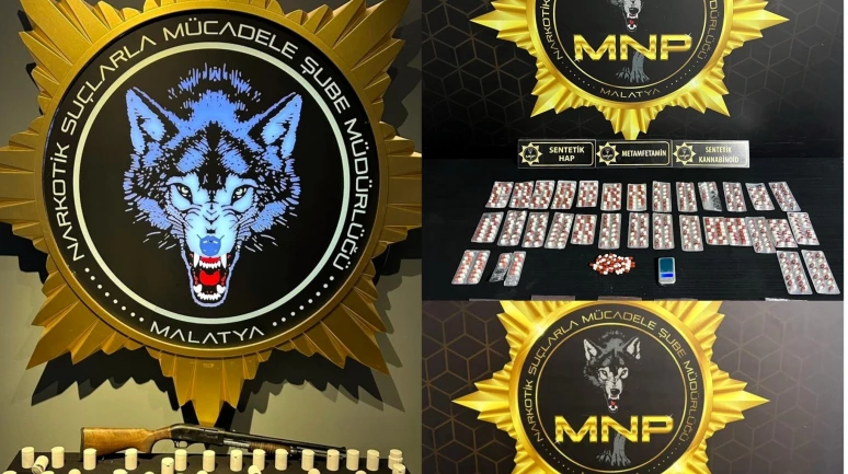 Malatya’da Zehir Operasyonu: 3 Bin Hap ve Silah Yakalandı, 3 Tutuklama