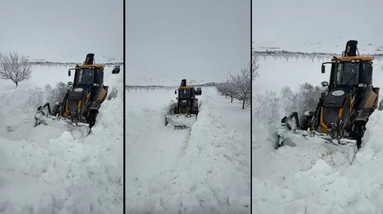 Darende’de Kar Mücadelesi: Akbaba’da Kar 2 Metreye Yaklaştı