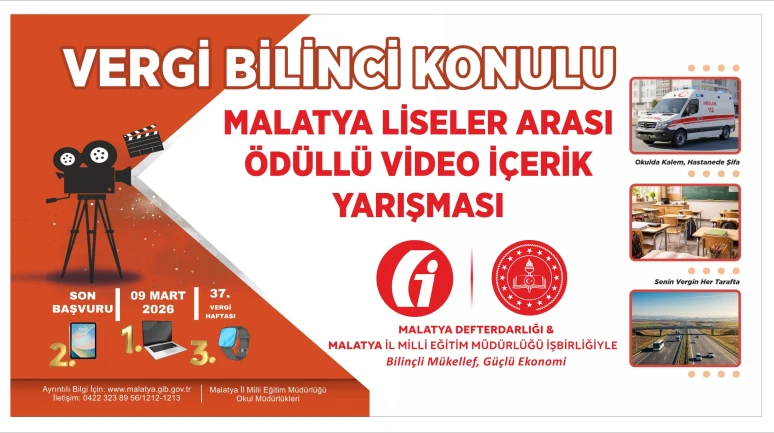 Malatya’da Liselilere Video Yarışması: "Bilinçli Mükellef, Güçlü Ekonomi"