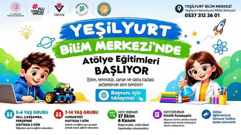Yeşilyurt Bilim Merkezi’nde Yeni Dönem Kayıtları Başladı
