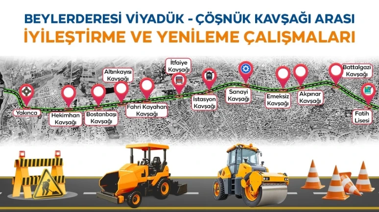 Malatya çevreyolu yan yollarında yenileme çalışmaları 7 Nisan’da başlıyor