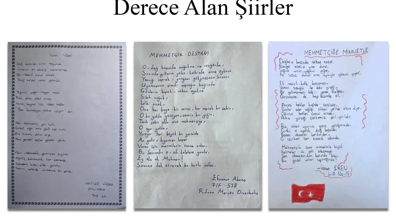 “Mehmetçikle Bir Gün” Projesinde Öğrencilerden Duygusal Şiirler