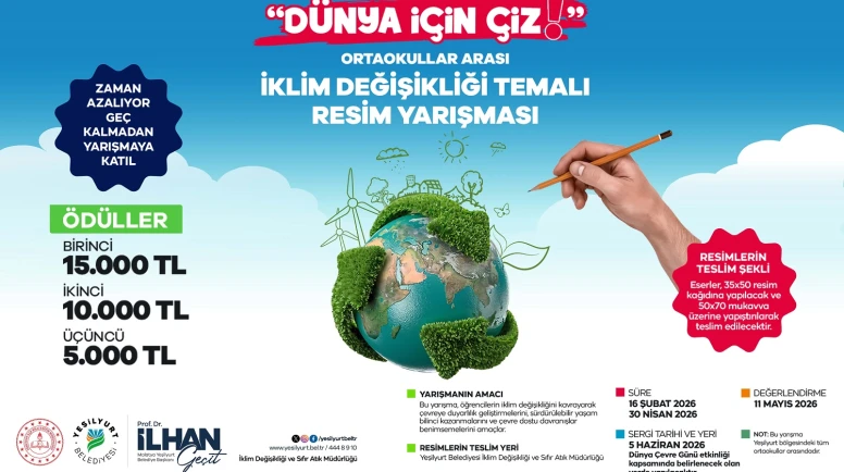 Yeşilyurt’ta “Dünya İçin Çiz” Yarışması: Genç Ressamlar Çevre İçin Yarışıyor