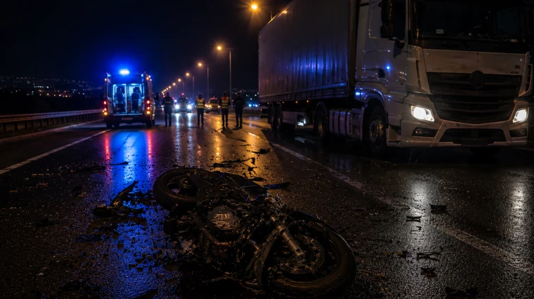 Tırla Çarpışan Motosiklet Sürücüsü Hayatını Kaybetti