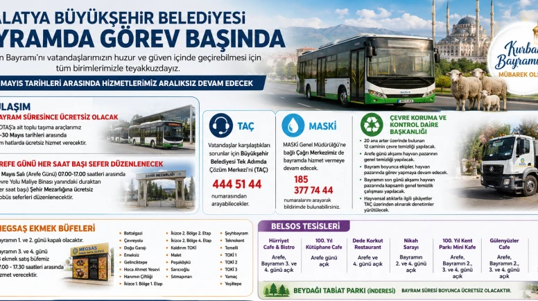 Malatya Büyükşehir'den Kurban Bayramı Hizmet Programı