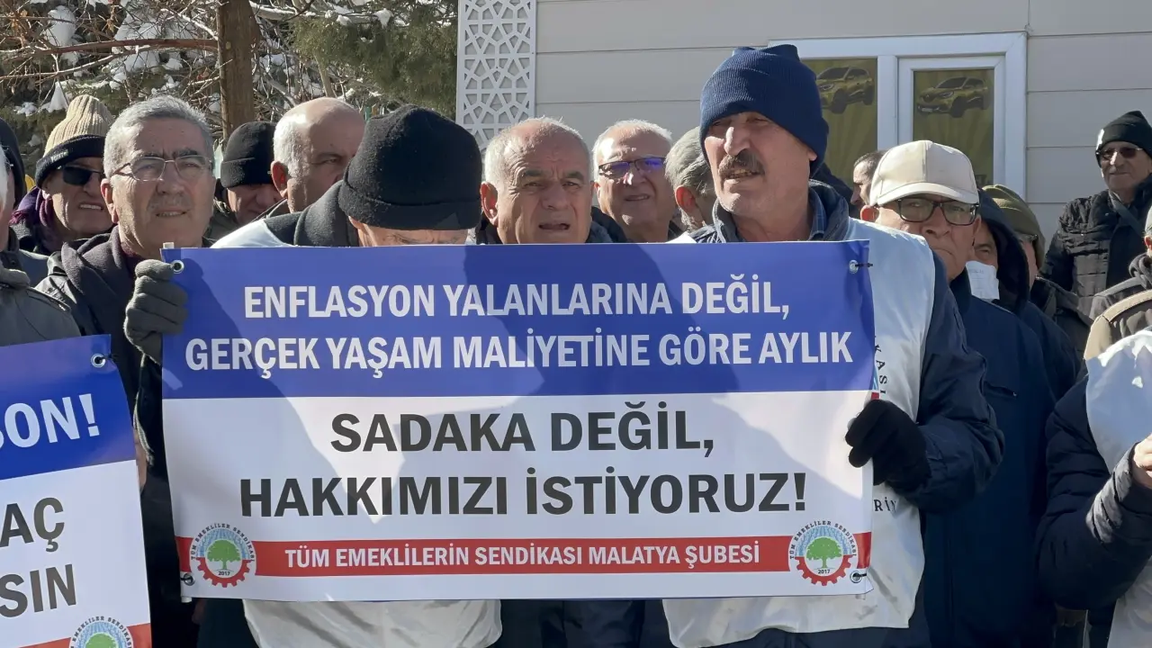 Malatya Tüm Emeklilerin Sendikası zam eylemi